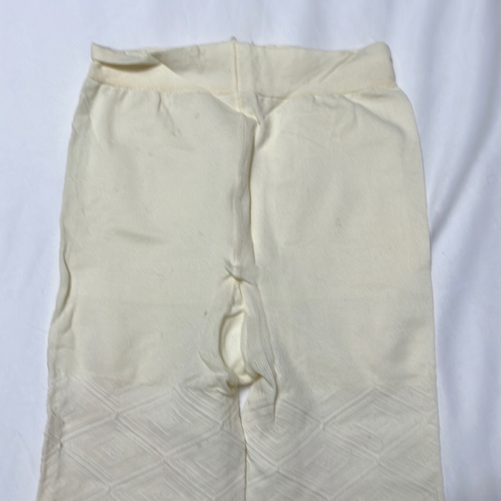 Cream patterned pantyhose tights